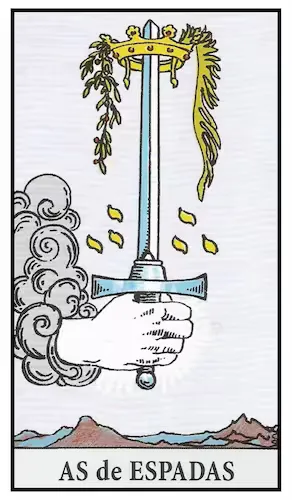 Carta del As de Espadas en una lectura de tarot
