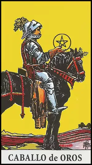 El Caballo de Oros en la baraja de Tarot Rider Waite