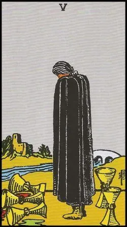 Cinco de copas Tarot Rider Waite