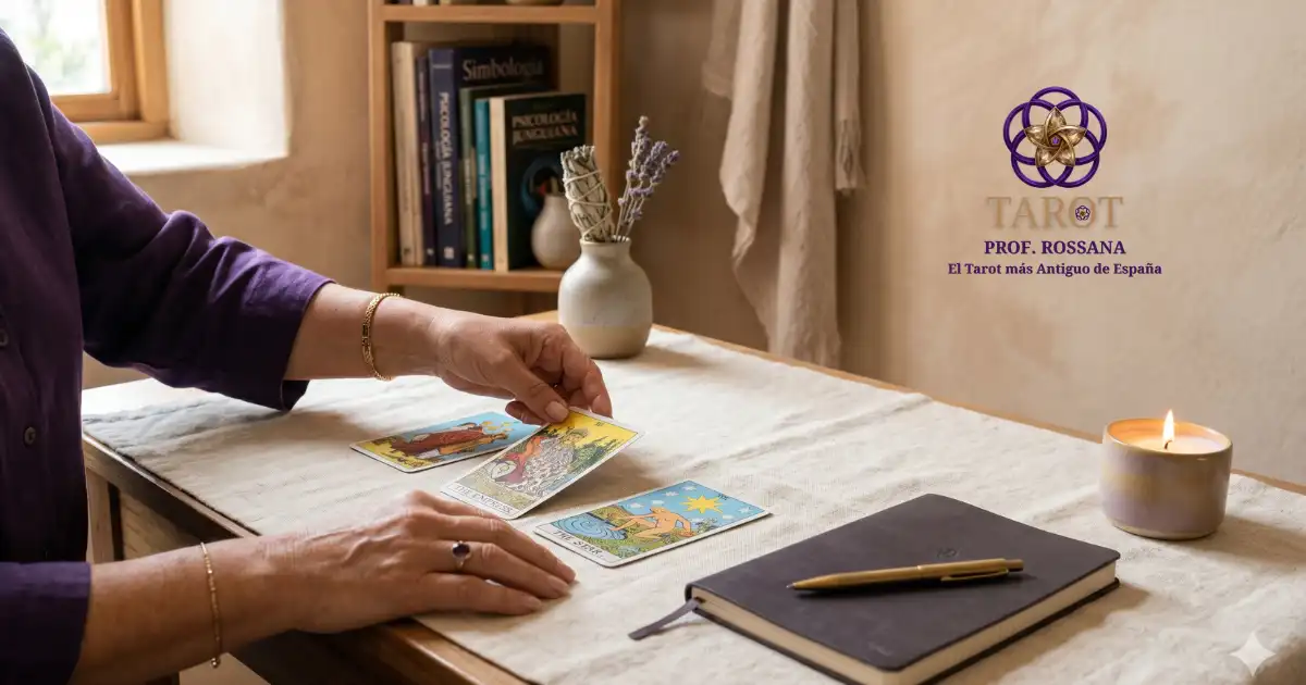 Consulta de tarot en un gabinete sereno y profesional de Tarot Profesora Rossana