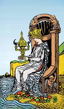 Reina de copas del tarot de Rider Waite