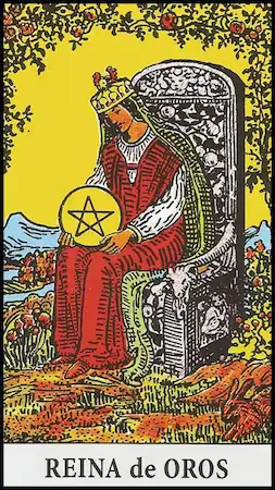 la reina de oros rider waite tarot