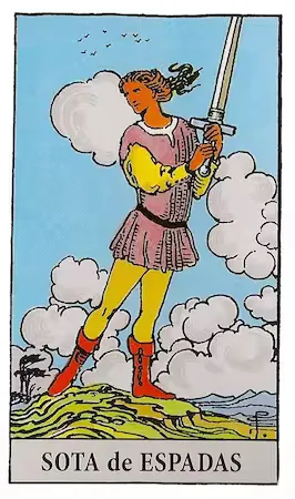 Sota de Espadas del Tarot Rider-Waite