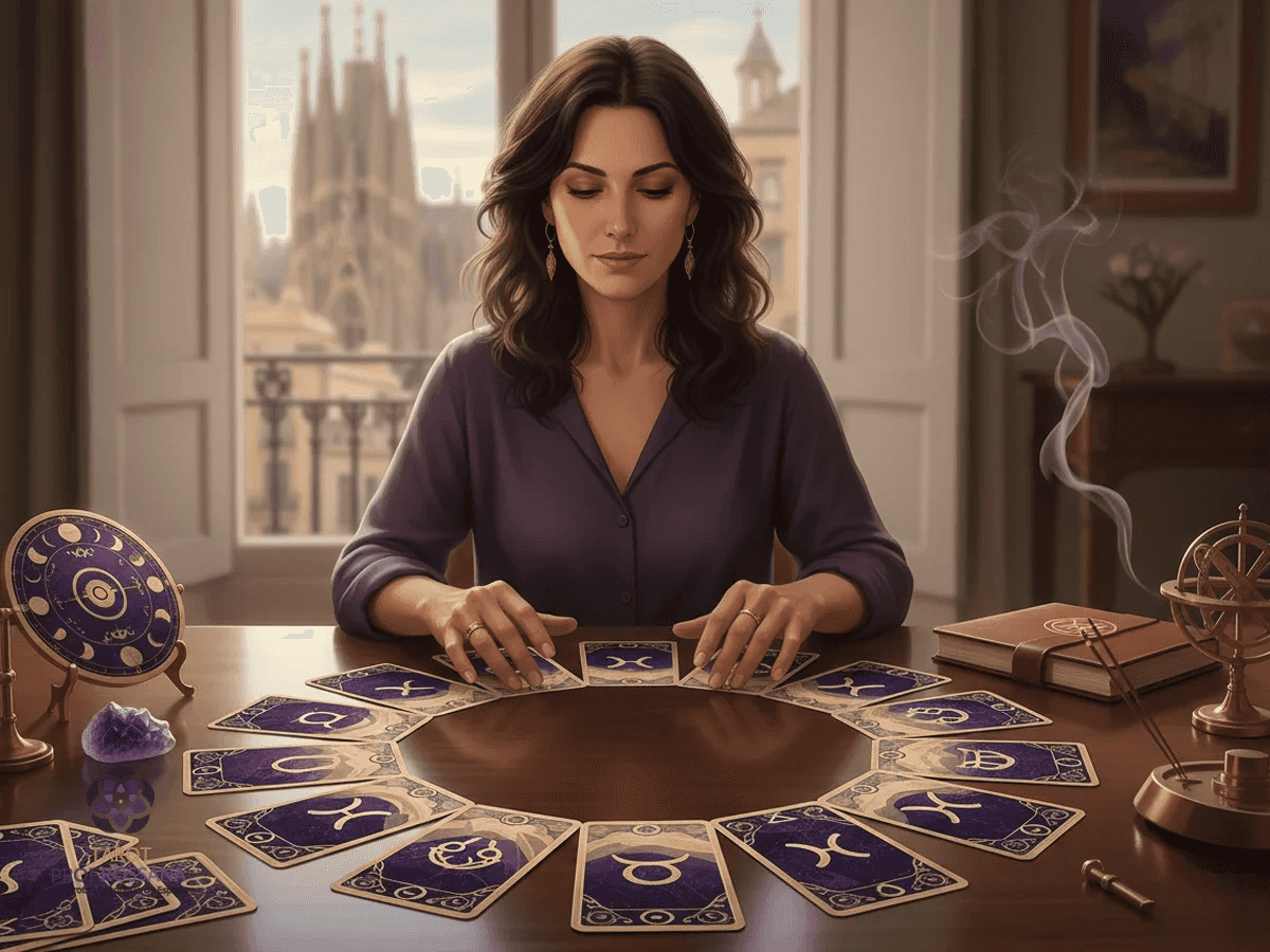 Ilustración: Tirada astrológica: tarot en 12 casas